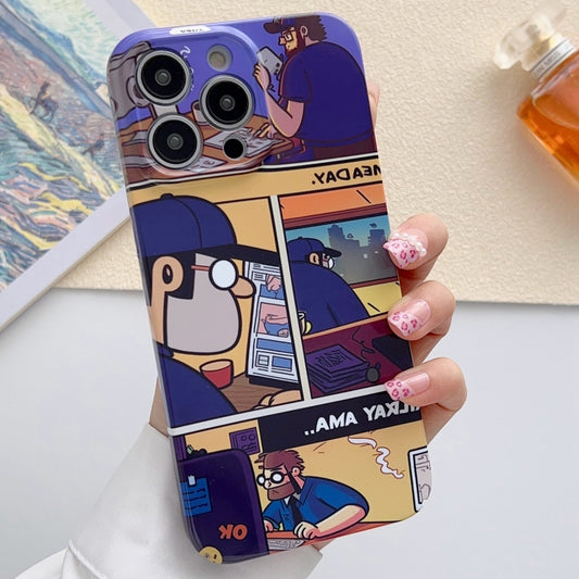 For iPhone 11 Pro Max Painted Pattern Precise Hole PC Phone Case(Working Comics) - iPhone 11 Pro Max Cases by buy2fix | Online Shopping UK | buy2fix