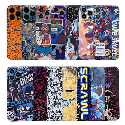 For iPhone 15 Pro Max Painted Pattern Precise Hole PC Phone Case(Red Blue Graffiti) - iPhone 15 Pro Max Cases by buy2fix | Online Shopping UK | buy2fix