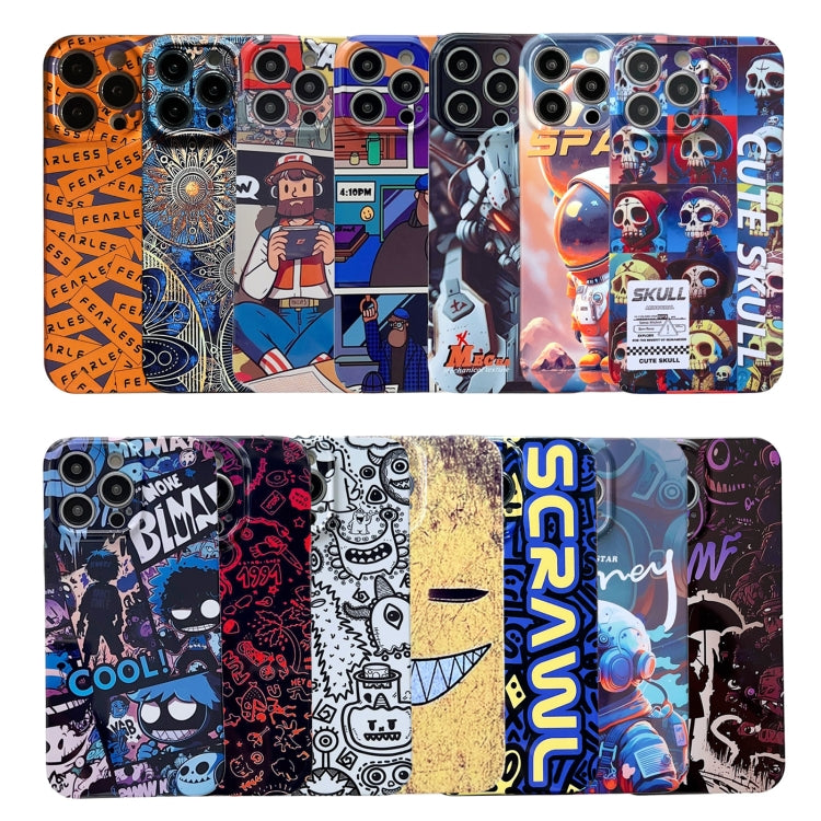 For iPhone XS Max Painted Pattern Precise Hole PC Phone Case(Orange Label) - More iPhone Cases by buy2fix | Online Shopping UK | buy2fix