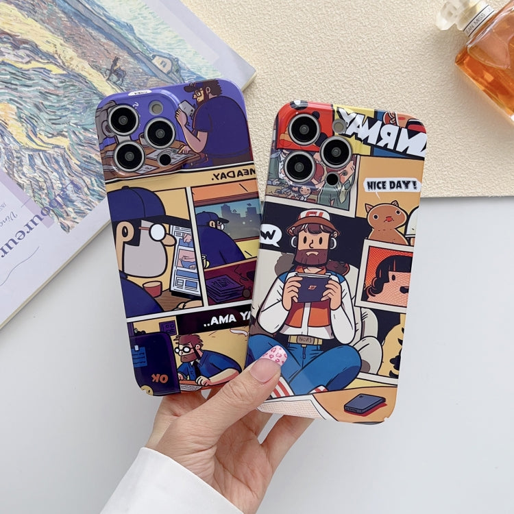 For iPhone XS Max Painted Pattern Precise Hole PC Phone Case(Red Blue Graffiti) - More iPhone Cases by buy2fix | Online Shopping UK | buy2fix