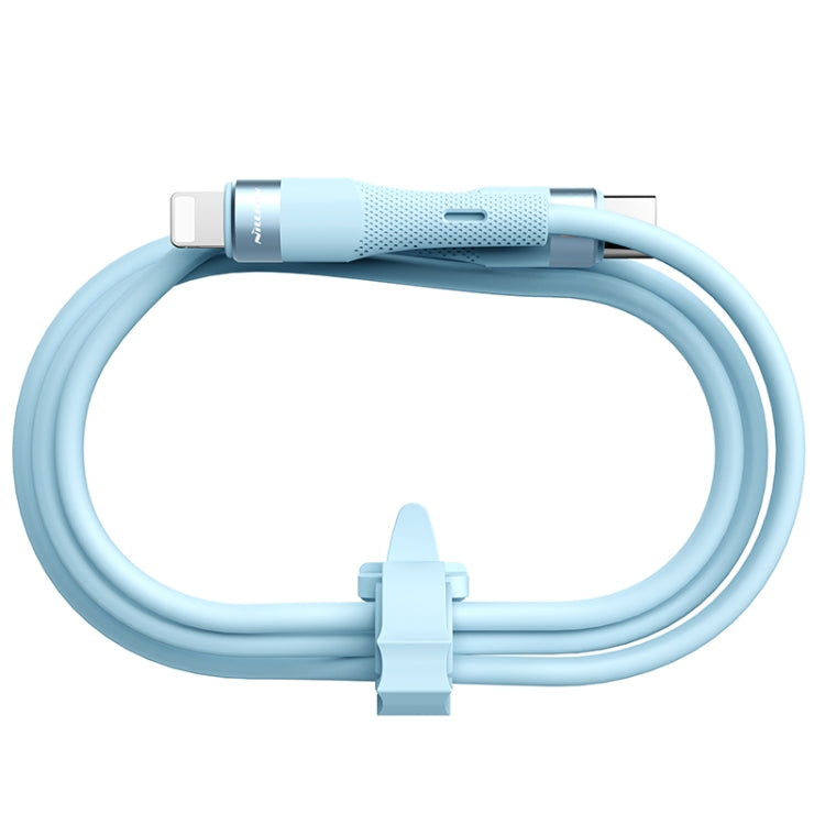 Nillkin 2.4A USB-C/Type-C to 8 Pin Silicone Data Cable, Length: 1.2m(Blue) - 2 in 1 Cable by NILLKIN | Online Shopping UK | buy2fix