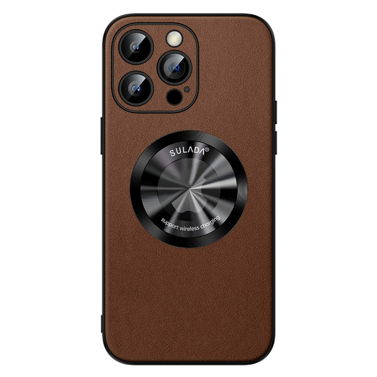 For iPhone 15 Pro Max SULADA Microfiber Leather MagSafe Magnetic Phone Case(Brown) - iPhone 15 Pro Max Cases by SULADA | Online Shopping UK | buy2fix