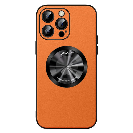 For iPhone 14 Pro Max SULADA Microfiber Leather MagSafe Magnetic Phone Case(Orange) - iPhone 14 Pro Max Cases by SULADA | Online Shopping UK | buy2fix