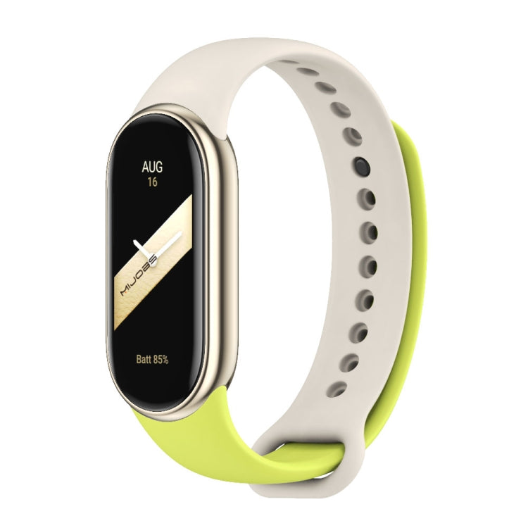 For Xiaomi Mi Band 8 Mijobs Dual Color Silicone Watch Band(Grass Green+Grey) - Watch Bands by MIJOBS | Online Shopping UK | buy2fix