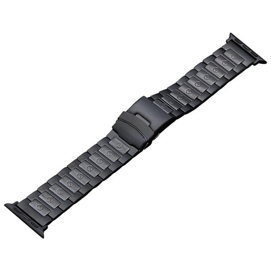 For Apple Watch SE 2023 40mm Safety Buckle Titanium Steel Watch Band(Black) - Watch Bands by buy2fix | Online Shopping UK | buy2fix