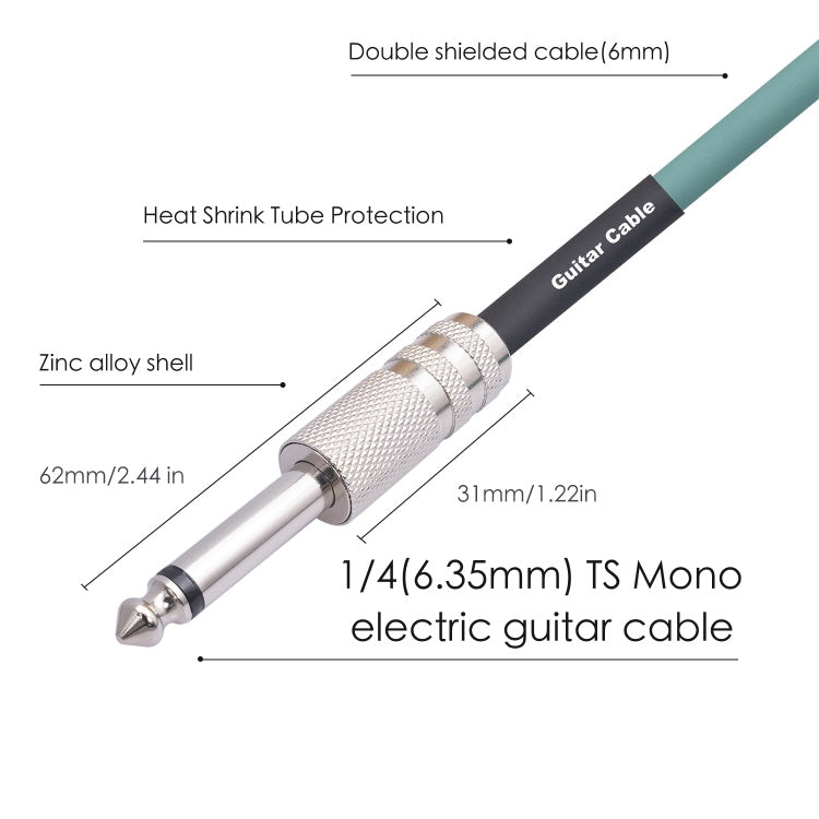 3045GR Mono 6.35mm Plug Male to Male Electric Guitar Audio Cable, Length:1.8m - Microphone Audio Cable & Connector by buy2fix | Online Shopping UK | buy2fix