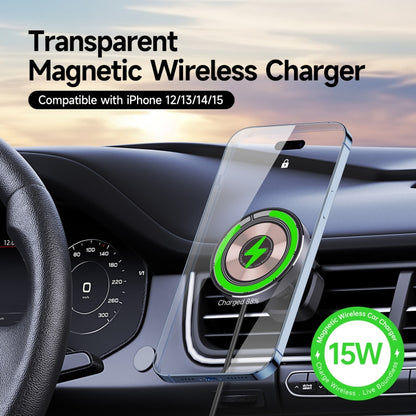 DUZZONA V2 15W Transparent Car Magnetic Wireless Charger - Wireless Charger Holders by DUZZONA | Online Shopping UK | buy2fix