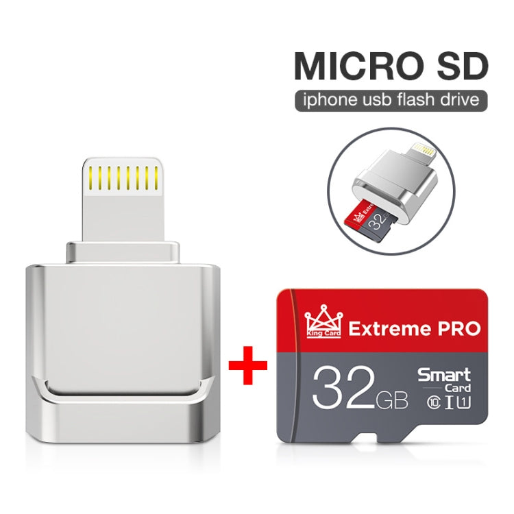 MicroDrive 8pin To TF Card Adapter Mini iPhone & iPad TF Card Reader, Capacity:32GB(Silver) -  by MICRODRIVE | Online Shopping UK | buy2fix