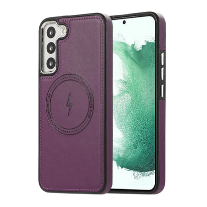 For Samsung Galaxy S23 5G Side Leather Magsafe Phone Case(Dark Purple) - Galaxy S23 5G Cases by buy2fix | Online Shopping UK | buy2fix