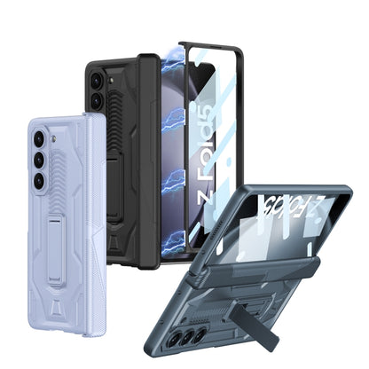 For Samsung Galaxy Z Fold5 GKK Integrated Magnetic Armor Flip Phone Case with Holder(Black) - Galaxy Z Fold5 Cases by GKK | Online Shopping UK | buy2fix