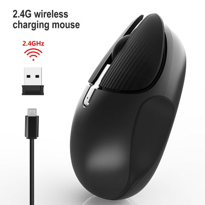 HXSJ M106 2.4GHZ 1600dpi Single-mode Wireless Mouse USB Rechargeable(Black) - Wireless Mice by HXSJ | Online Shopping UK | buy2fix