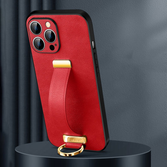 For iPhone 15 Pro SULADA Tide Cool Series PC + Leather Texture Skin Feel Phone Case(Red) - iPhone 15 Pro Cases by SULADA | Online Shopping UK | buy2fix