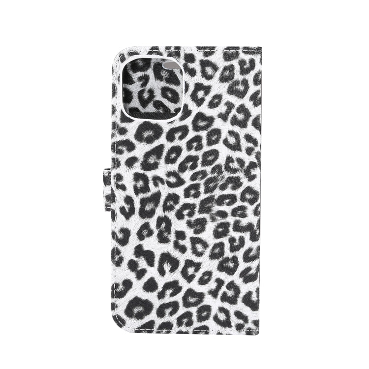 For iPhone 15 Leopard Pattern Horizontal Flip Leather Phone Case(White) - iPhone 15 Pro Max Cases by buy2fix | Online Shopping UK | buy2fix