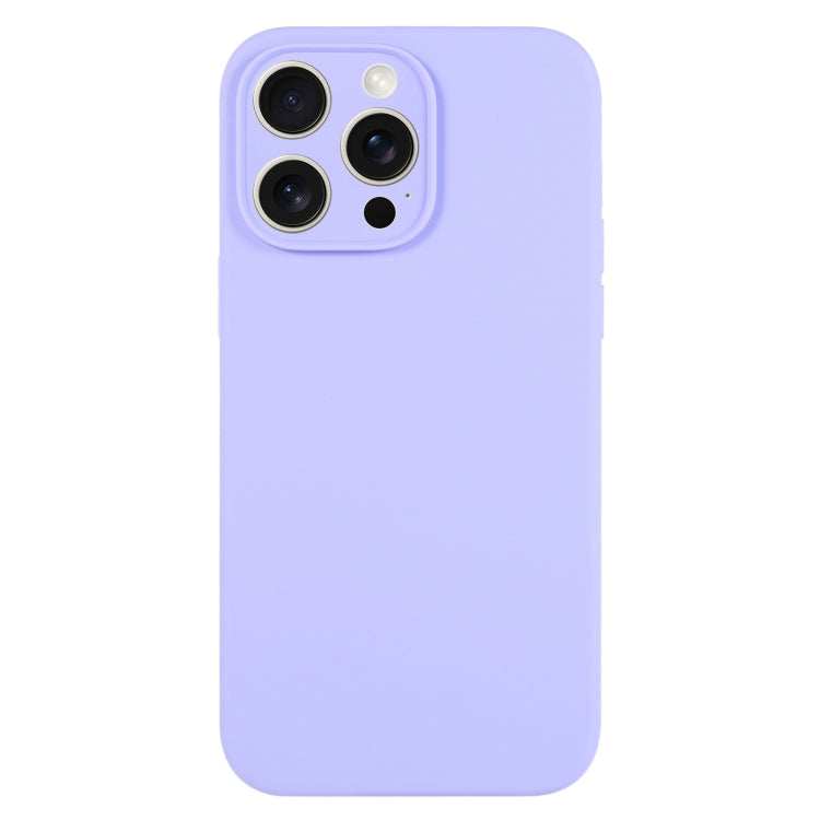 For iPhone 15 Pro Max Pure Color Liquid Silicone Fine Pore Phone Case(Light Purple) - iPhone 15 Pro Max Cases by buy2fix | Online Shopping UK | buy2fix