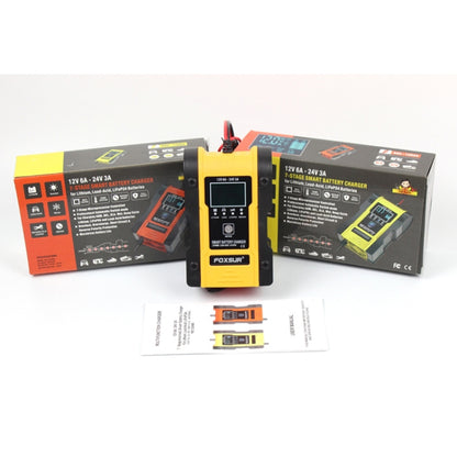 FOXSUR 12V-24V Car Motorcycle Repair Battery Charger AGM Charger Color:Yellow(EU Plug) - In Car by FOXSUR | Online Shopping UK | buy2fix