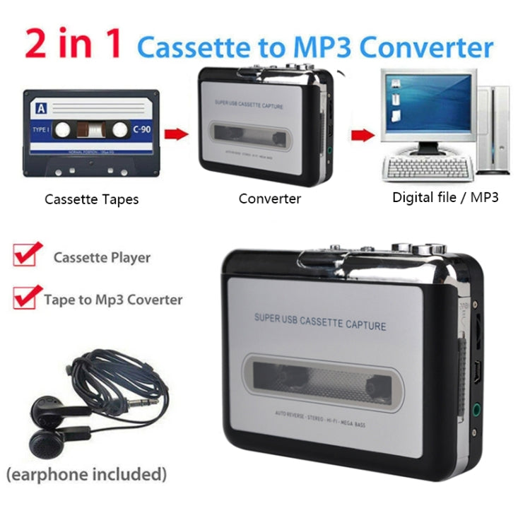 Ezcap 218 USB USB Cassette Capture Tape to MP3 Converter Cassette Recorder Player - Tape Converter by Ezcap | Online Shopping UK | buy2fix