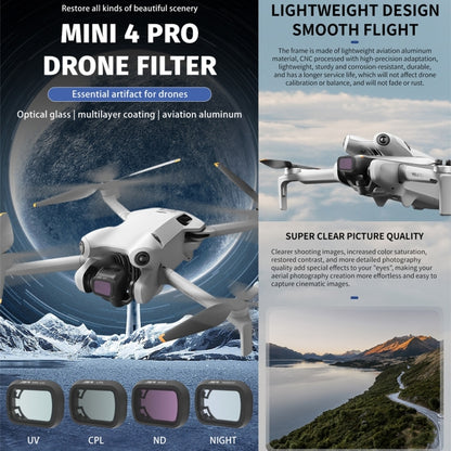 For DJI Mini 4 Pro JSR KB Series Drone Camera Lens Filter, Filter:4 in 1 Wide CPL ND8/16 - Mavic Lens Filter by JSR | Online Shopping UK | buy2fix