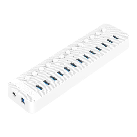 ORICO CT2U3-13AB Plastic Stripes 13 Ports USB 3.0 HUB with Individual Switches, Plug:UK Plug(White) - USB 3.0 HUB by ORICO | Online Shopping UK | buy2fix