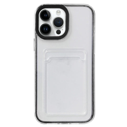 For iPhone 15 Pro Max 360 Clear PC Hybrid  TPU Phone Case with Card Slot(Black) - iPhone 15 Pro Max Cases by buy2fix | Online Shopping UK | buy2fix