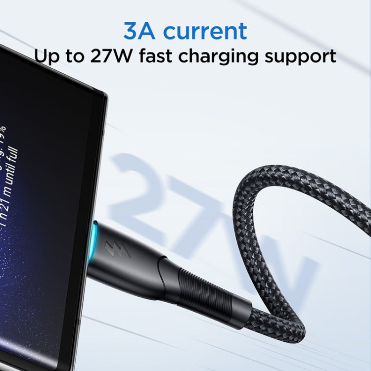 JOYROOM SA32-AC3 Starry Series 3A USB to USB-C / Type-C Fast Charging Data Cable, Length:1m(Black) - USB-C & Type-C Cable by JOYROOM | Online Shopping UK | buy2fix