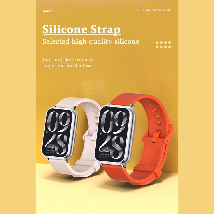 For Xiaomi Smart Band 9 Pro / 8 Pro Mijobs Silicone Breathable Watch Band(Orange Silver) - Watch Bands by MIJOBS | Online Shopping UK | buy2fix