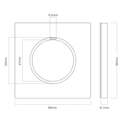 86mm Round LED Tempered Glass Switch Panel, Gray Round Glass, Style:Telephone Socket - Consumer Electronics by buy2fix | Online Shopping UK | buy2fix