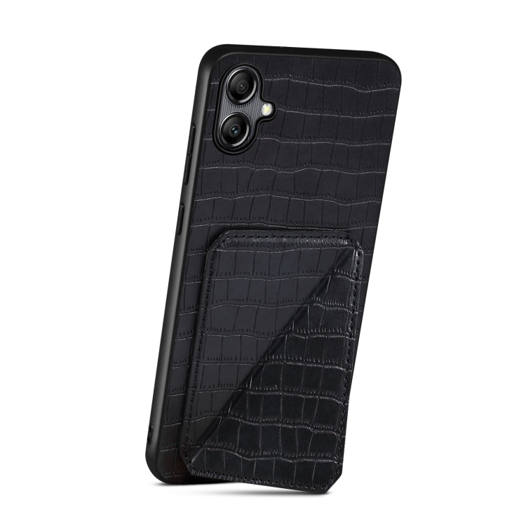 For Samsung Galaxy A34 5G Denior Imitation Crocodile Leather Back Phone Case with Holder(Black) - Galaxy Phone Cases by Denior | Online Shopping UK | buy2fix