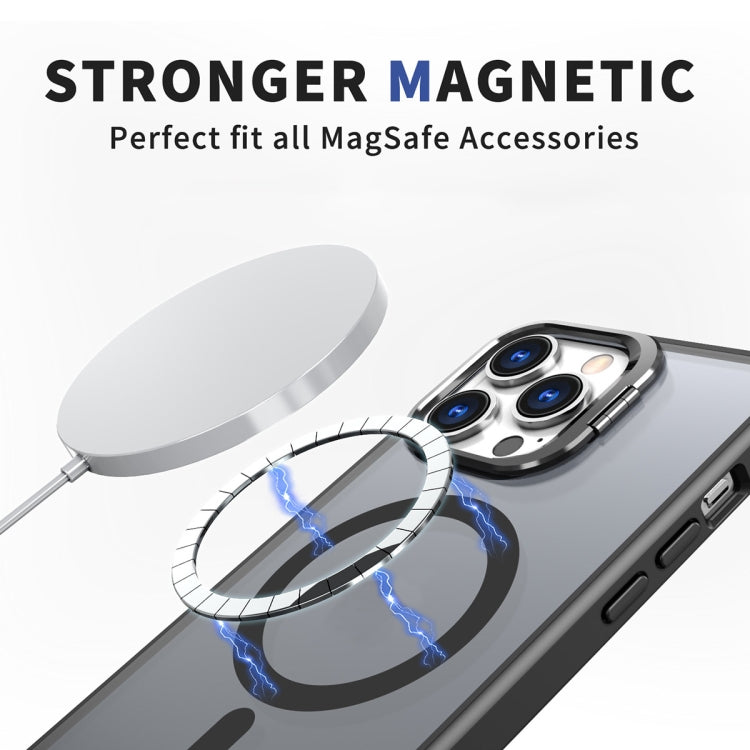 For iPhone 15 Pro Max Metal Invisible Camera Holder MagSafe Magnetic Phone Case(Black) - iPhone 15 Pro Max Cases by buy2fix | Online Shopping UK | buy2fix