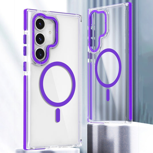 For Samsung Galaxy S24 5G Dual-Color Clear Acrylic Hybrid TPU MagSafe Phone Case(Purple) - Galaxy S24 5G Cases by buy2fix | Online Shopping UK | buy2fix