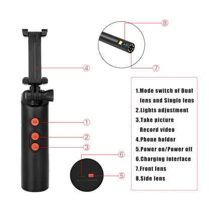 F280 1080P IP68 Waterproof Dual Camera WiFi Digital Endoscope, Length:1m Snake Tube(Black) - Consumer Electronics by buy2fix | Online Shopping UK | buy2fix