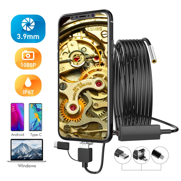 inskam107 3.9mm 3 In 1 HD Waterproof Industry Digital Endoscope Inspection Camera, Length:1m Hard Cable -  by buy2fix | Online Shopping UK | buy2fix