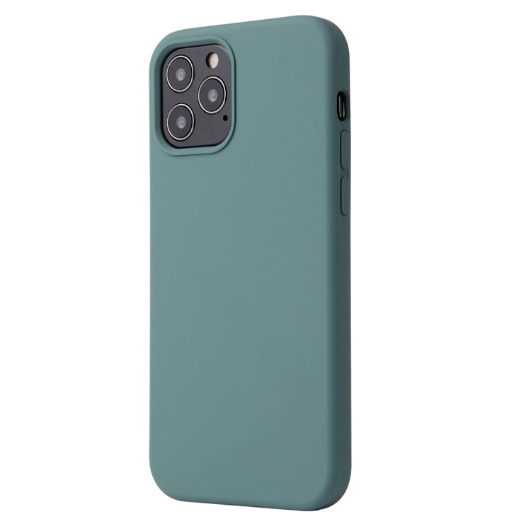 For iPhone 12 / 12 Pro Solid Color Liquid Silicone Shockproof Protective Case(Pine Green) - iPhone 12 / 12 Pro Cases by buy2fix | Online Shopping UK | buy2fix