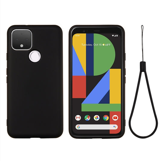 For Google Pixel 5 Pure Color Liquid Silicone Shockproof Full Coverage Case(Black) - Mobile Accessories by buy2fix | Online Shopping UK | buy2fix