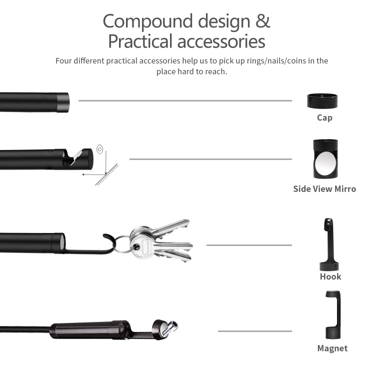 8mm 1080P IP68 Waterproof 4.3 inch Screen Single Camera Digital Endoscope, Line Length:5m - Consumer Electronics by buy2fix | Online Shopping UK | buy2fix