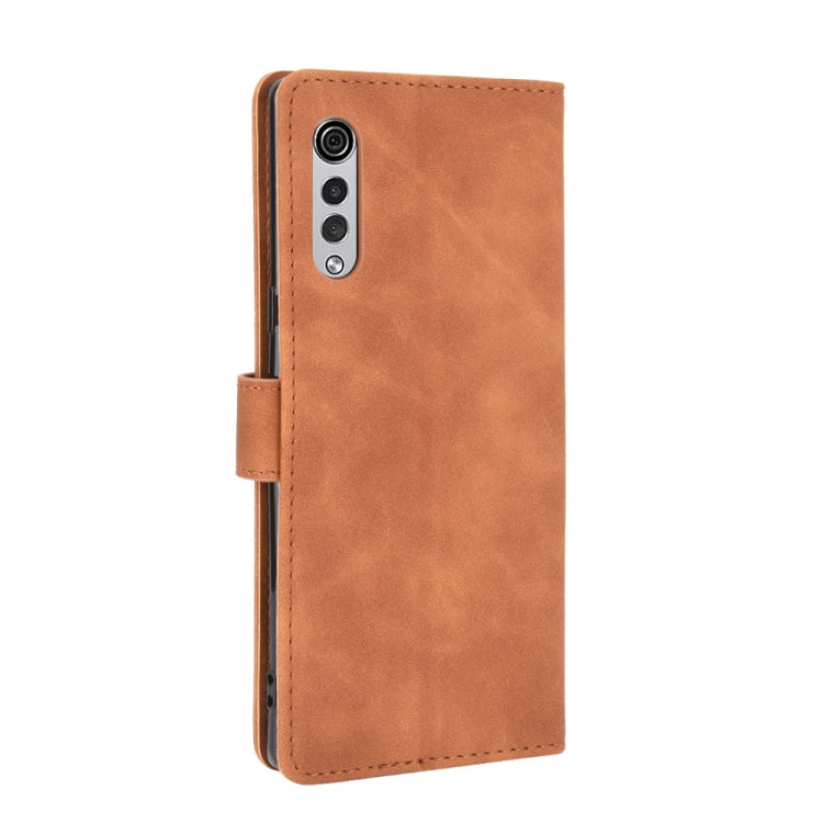 For LG Velvet Solid Color Skin Feel Magnetic Buckle Horizontal Flip Calf Texture PU Leather Case with Holder & Card Slots & Wallet(Brown) - Mobile Accessories by buy2fix | Online Shopping UK | buy2fix