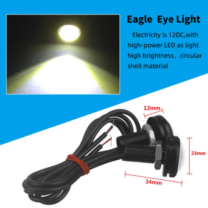 10 PCS 23mm 12LEDs SMD-4014 DC9-80V Motorcycle Eagle Eye Light(White Light) - Eagle Eye Lamps by buy2fix | Online Shopping UK | buy2fix