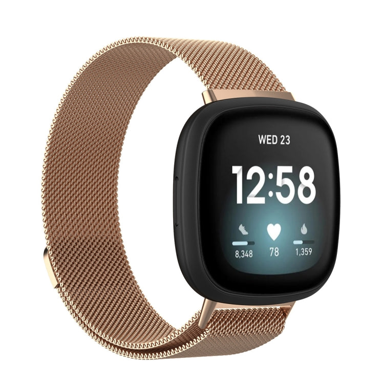 For Fitbit Versa 3 / Fitbit Magnetic Milano Watch Band, Size:Small Code(Rose Gold) - Smart Wear by buy2fix | Online Shopping UK | buy2fix