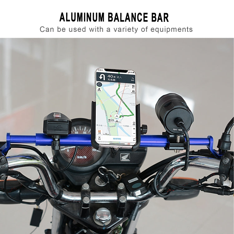 CS-859A2 Motorcycle Electric Vehicle Aluminum Alloy Extended Balance Bar Headlight Mobile Phone Bracket(Blue) - Others by buy2fix | Online Shopping UK | buy2fix