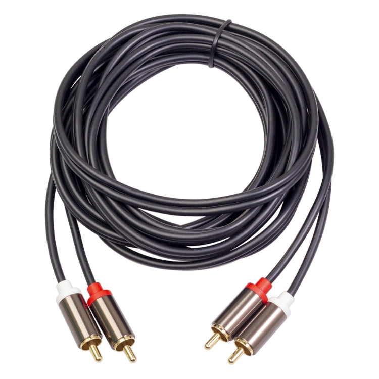 3660B 2 x RCA to 2 x RCA Gold-plated Audio Cable, Cable Length:3m(Black) -  by buy2fix | Online Shopping UK | buy2fix