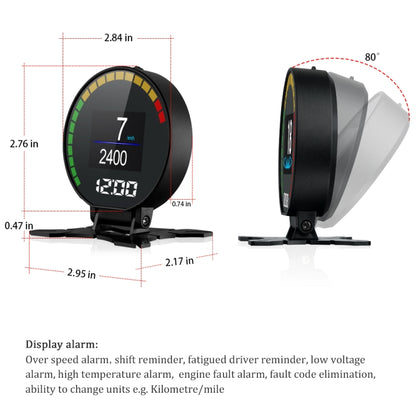 P15 OBD2 Car HUD Head-up Display Water Temperature / Vehicle Speed / Voltage - Head Up Display System by buy2fix | Online Shopping UK | buy2fix