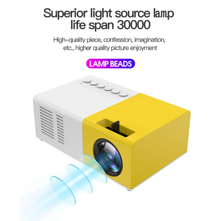 J9 1920x1080P 15 ANSI Portable Home Theater Mini LED HD Digital Projector, Basic Version, US Plug(Yellow White) - Consumer Electronics by buy2fix | Online Shopping UK | buy2fix