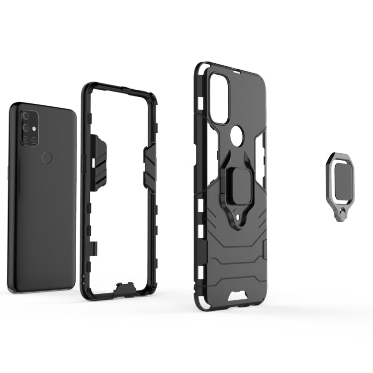 For OnePlus Nord N10 5G PC + TPU Shockproof Protective Case with Magnetic Ring Holder(Black) - Mobile Accessories by buy2fix | Online Shopping UK | buy2fix