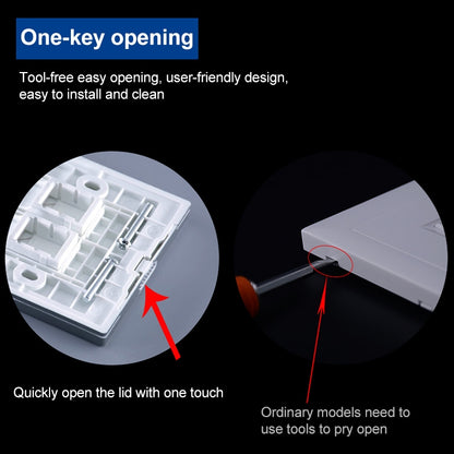 CAT.6 Shielded Pass-through Network Module, Dual Ports Panel + Shielded Pass-through + Telephone Socket(White) - Lan Cable and Tools by buy2fix | Online Shopping UK | buy2fix