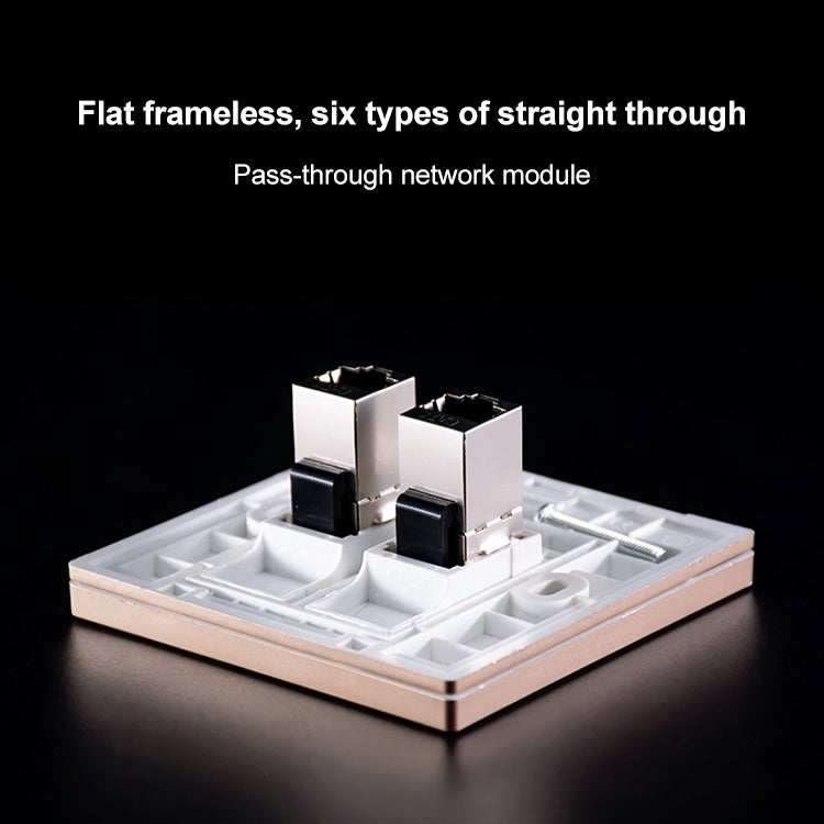 CAT.6 Shielded Pass-through Network Module, Single Port Panel + Shielded Pass-through(White) - Lan Cable and Tools by buy2fix | Online Shopping UK | buy2fix