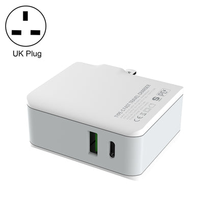 LDNIO A4403C 30W PD + Auto-id Foldable Fast Travel Charger with 1m 8 Pin Cable, UK Plug - Apple Accessories by LDNIO | Online Shopping UK | buy2fix