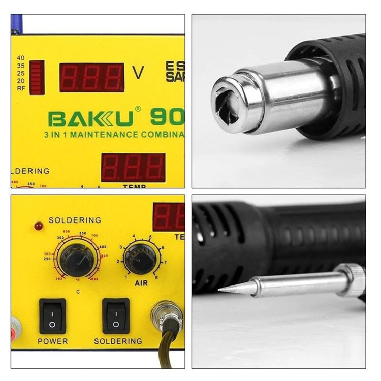 BAKU BK-909 BGA Rework Solder Station Hot Air Gun Welder Equipment, EU Plug - Soldering Iron Set by BAKU | Online Shopping UK | buy2fix