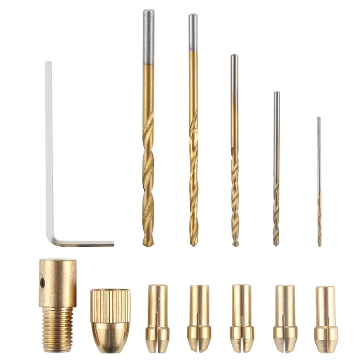 WLXY WL-DIY001 Mini DIY Brass Electric Drill Chucks Drill Bits Set - Home & Garden by WLXY | Online Shopping UK | buy2fix