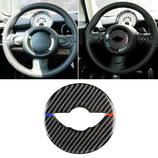 Red Blue Color Car Steering Wheel F Chassis Logo Carbon Fiber Decorative Sticker for BMW Mini Cooper F55 / F56 / F60 / Countryman F60 - Car Interior Mouldings by buy2fix | Online Shopping UK | buy2fix