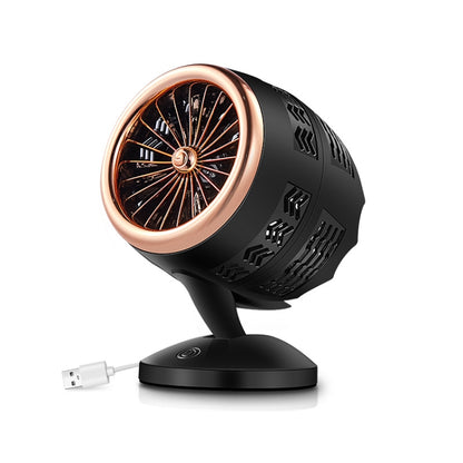 Portable Adjustable Mini USB Charging Air Convection Cycle Desktop Electric Fan Air Cooler, Support 2 Speed Control (Black Gold) - Consumer Electronics by buy2fix | Online Shopping UK | buy2fix