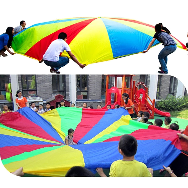 5m Children Outdoor Game Exercise Sport Toys Rainbow Umbrella Parachute Play Fun Toy with 24 Handle Straps for Families / Kindergartens / Amusement Parks - Toy Sports by buy2fix | Online Shopping UK | buy2fix